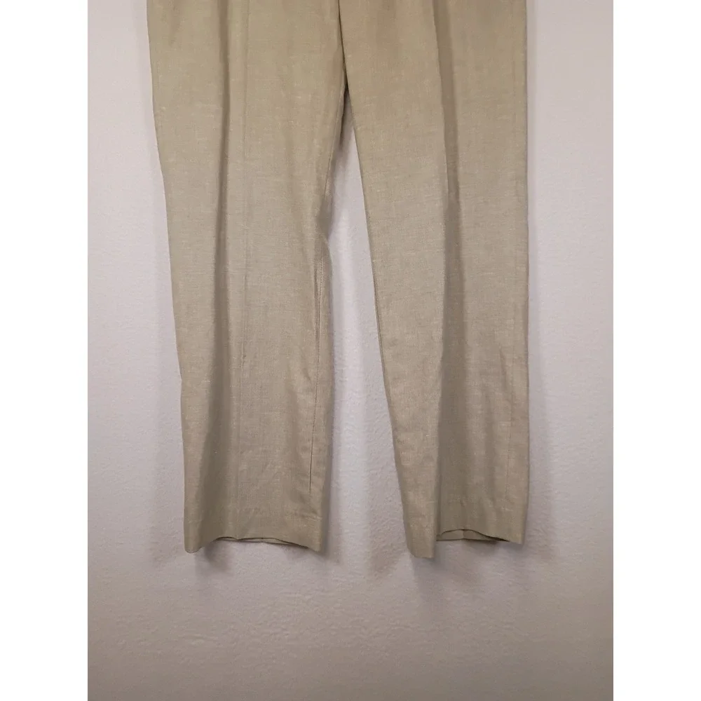 Coastal Old Money Kenneth Cole Reaction Mens 30x30 Beige Linen Blend Trousers